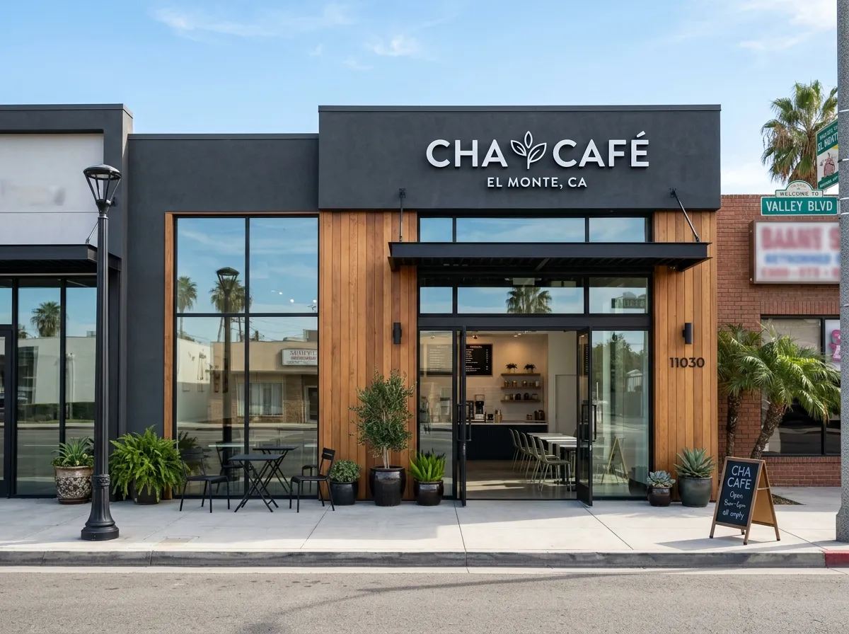 Cha Cafe storefront in El Monte.