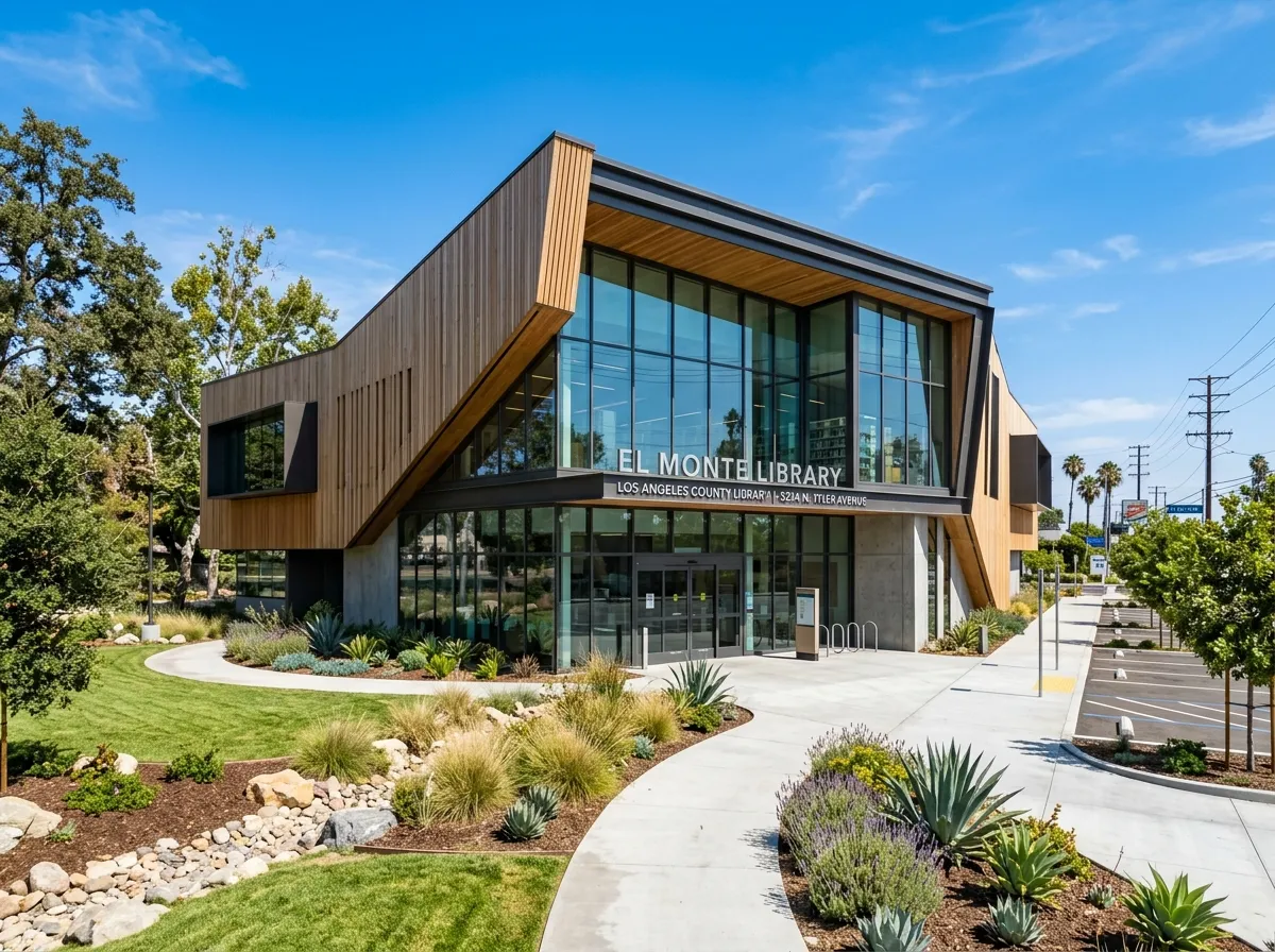 Exterior of El Monte Library in El Monte, California