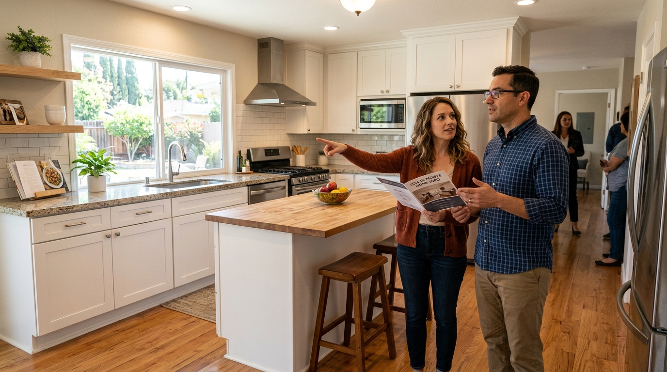 First-time buyers evaluating a kitchen during an El Monte open house