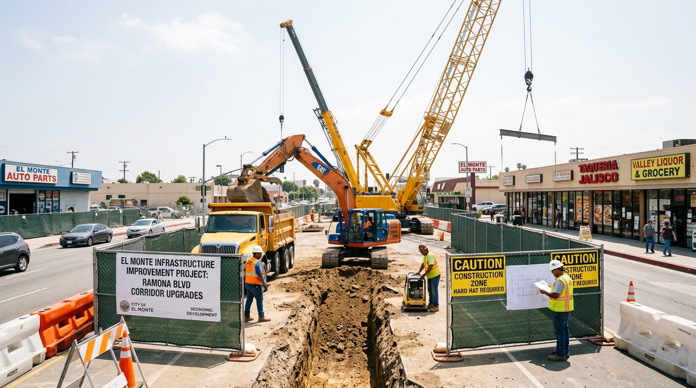 Infrastructure construction project supporting El Monte economic growth