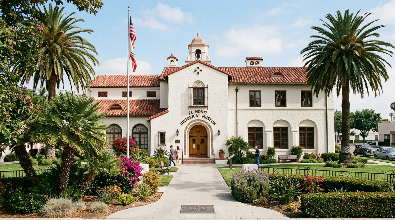 The historic 1930s building housing the El Monte Historical Museum